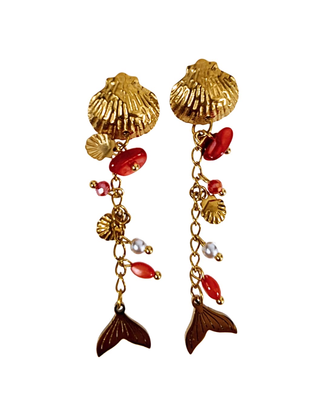 Coral Mermaid Earrings