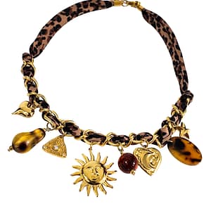 Wild Heart – Collana a bandana leopardata charm sole